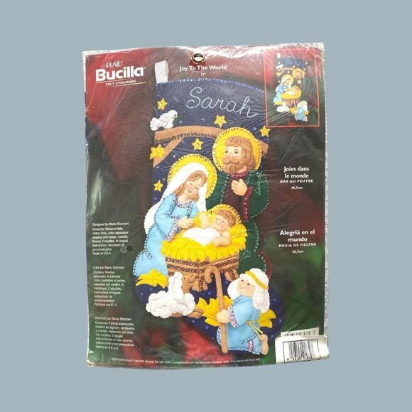 Bucilla Nativity Felt Stocking Kit: Joy to the World, Vintage Uncut - Picture 1 of 5